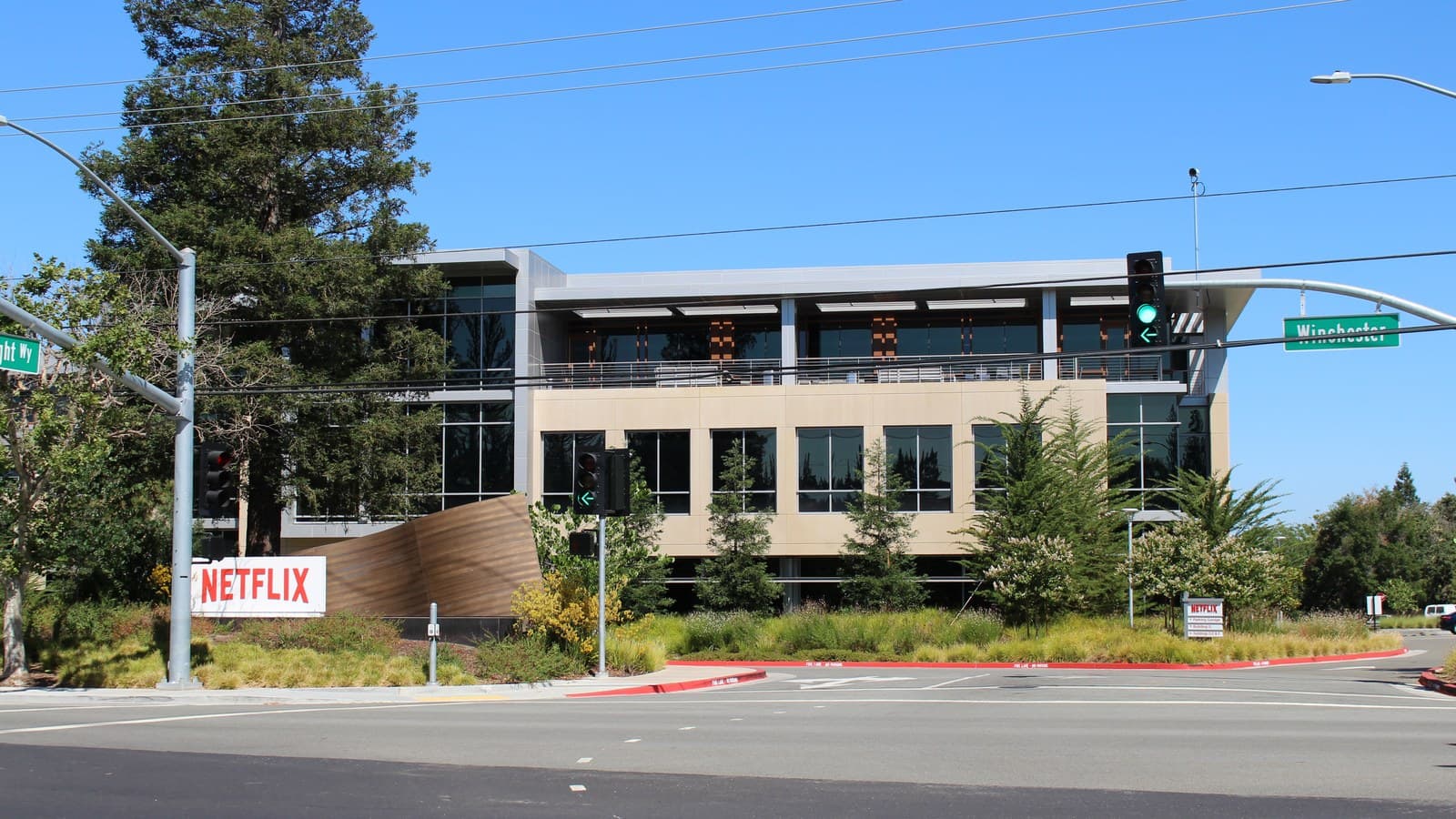 Netflix's headquarters expansion campus at 101 Albright Way in Los Gatos, California