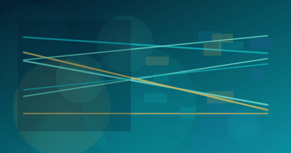 Abstract editorial illustration of layered global trade routes and cargo shapes, with no logos or data labels.