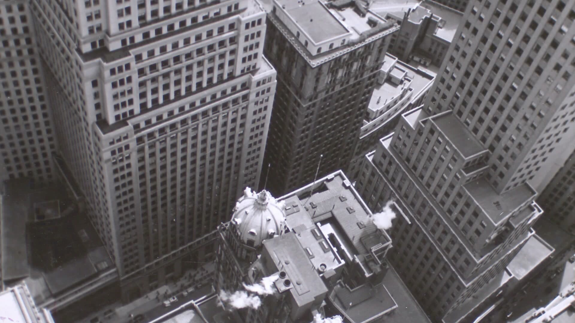 Historic Financial District rooftops viewed from One Wall Street in Manhattan