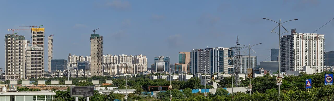 Quartier financier d’Hyderabad, 17 août 2026. Contexte géographique; pas le site Microsoft.