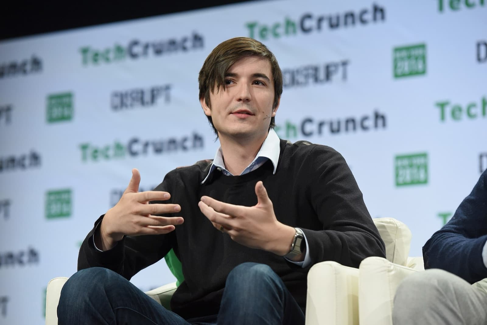 Vlad Tenev, cofondateur de Robinhood, sur scène à TechCrunch Disrupt à New York