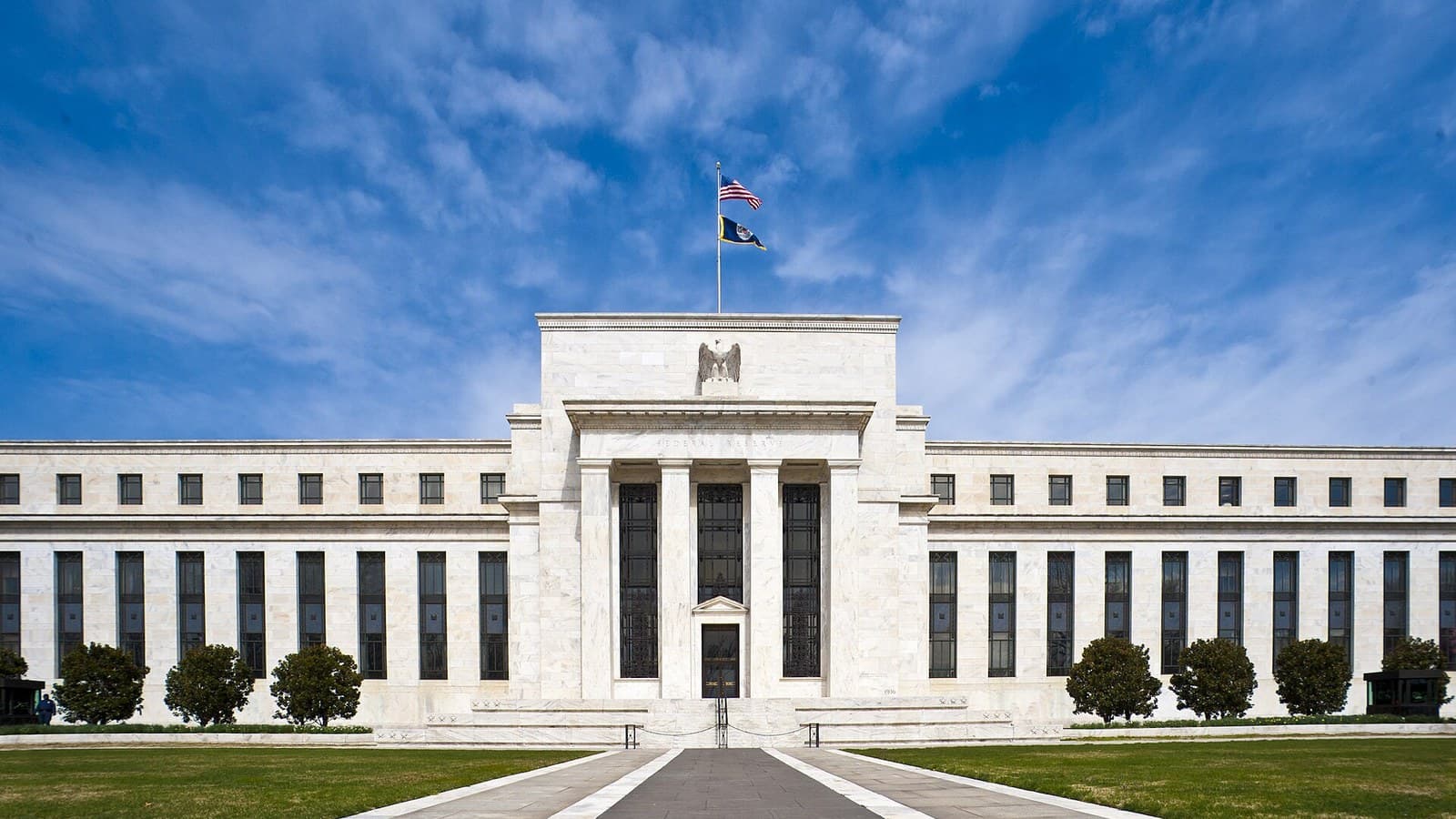 Facade of the Marriner S. Eccles Federal Reserve Board Building in Washington, D.C.